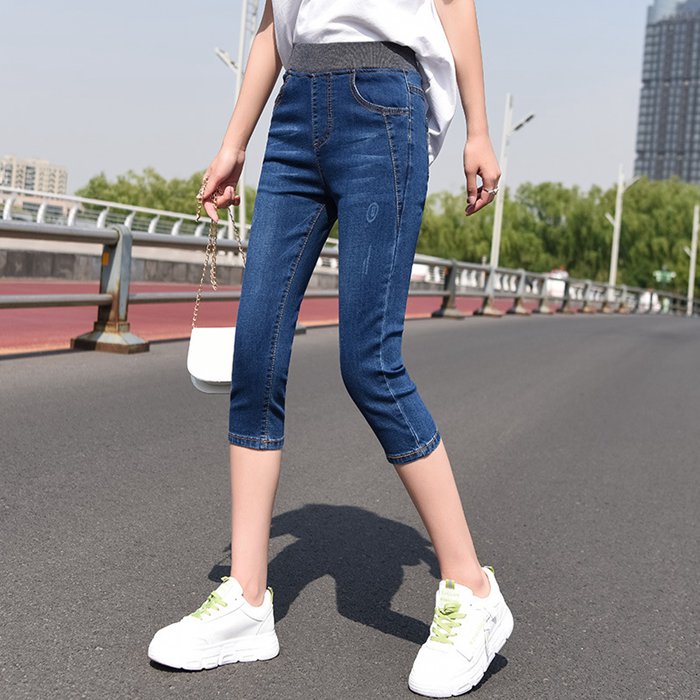 クロップドパンツ デニム ジーンズ デニムパンツ ボトムス レディース 七分丈 クロ...