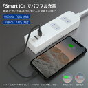 USB type-C 電源タップ 延長コード 3m 急速充電 AC2個口 + 2USB USB-A PD QC 雷ガード 雷サージ 海外 旅行 240V SAYBOUR 木目 白 黒 スマートIC コンセント ターブルタップ タコ足 タップ 2