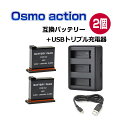 DJI Osmo Action 対応 SYH SHOPオリジナル互換バッテリー2個＋USDトリプル充電器 セット オズモアクション O-9