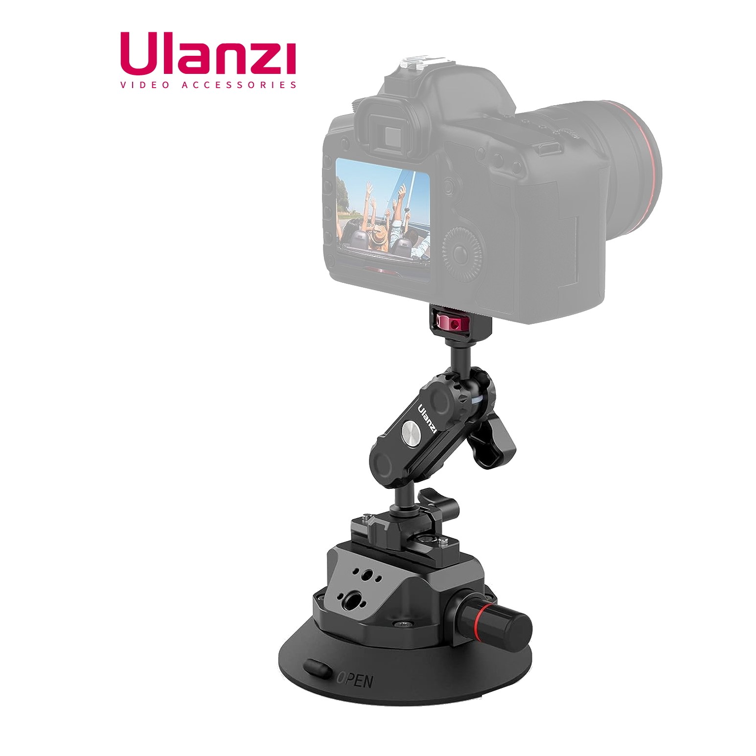 Ulanzi SC-02 カメラ用吸盤マウント 車載マウント GoPro Insta360 DJI カメラ用 360°回転 アルミ合金製 車載ホルダー 4.5インチ 1/4 ネジ穴 3/8 ネジ穴あり 耐荷重3kg GoPro MAX HERO10 9 8 7 6 5 Insta360 One X2 Go 2 DJI Osmo Pocket 2 Action 2 スマホ