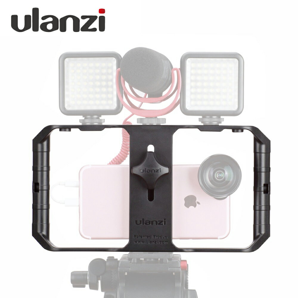 【あす楽対応】Ulanzi U-Rig Pro iPhoneビデオ リグ スタビライザー スマートフォン映画制作 ビデオハンドルリグスタビライザー コールドシューマウント1 /4インチねじfor iPhone X 8 7 6 Plus SumsangのLEDライトマイク UリグPro