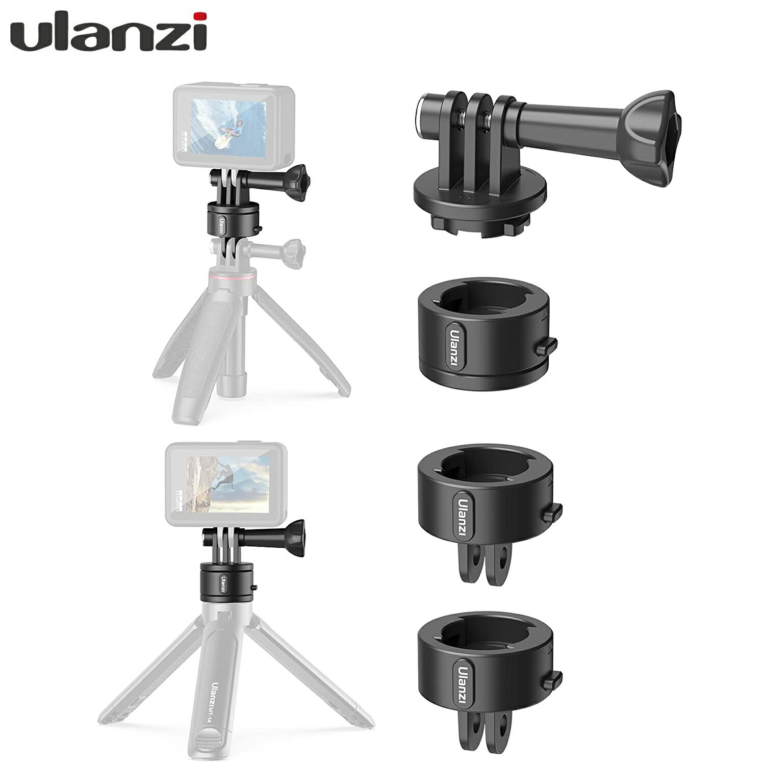 【全国送料無料】Ulanzi Go-Quick II クイックリリースマウントアダプター Gopro用アクセサリー 三脚用 マグネット アクションカメラ用 ゴープロ専用マウント 磁気マグネット 変換アダプター GoPro HERO12 HERO11/10/9/8/7/Max DJI Osmo Action/insta 360 GP-5 定形外郵便