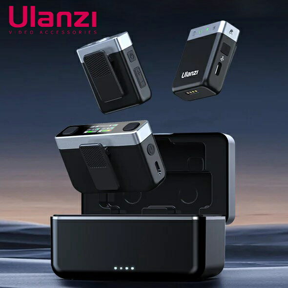 【あす楽対応】Ulanzi U-Mic ワイヤレスマイク ピンマイク ラベリアマイク 100M伝送距離 2.4GHz 14時間バッテリー駆動 三つの音声入力モード ノイズキャンセリング 瞬時接続 自動ペアリング スマホ カメラ PC タブレット インタビュー 生放送等適用 MFi認証取得 AM18