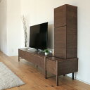 テレビ台 180cm テレビボードセット右タイプ カラー ブラウン ウォールナット無垢材 サイズ 幅 2200 奥行 445 高さ 1302 mm 生産国 福岡県 国産 日本製 ローボード ロータイプテレビ台 北欧 家具 ※脚部の取り付けが必要です ※ツーマン配送にて開梱設置(無料)で行います。(3)