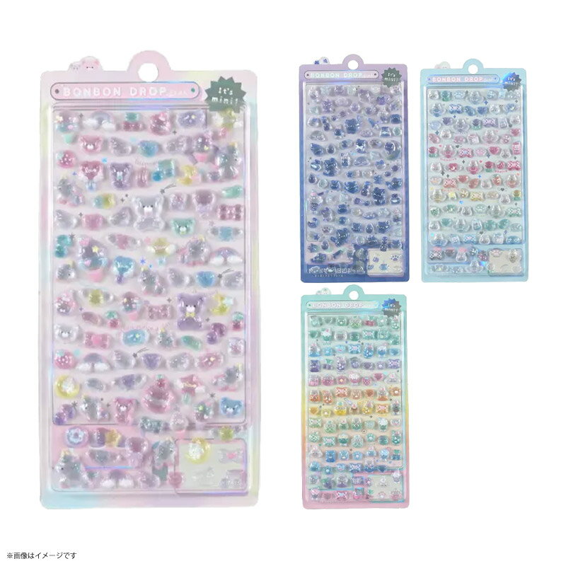 Q-LIA ボンボンドロップシール ミニ めろめろ なないろ よるねこ ゆめいろ かわいい デコレーション ステッカー シール ネイル かわいい くま ねこ 動物 かわいいのサムネイル
