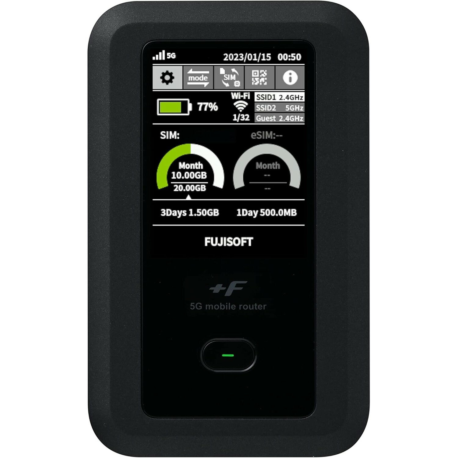 富士ソフト モバイルルーター(SIMフリー)+F FS050W FS050WMB1