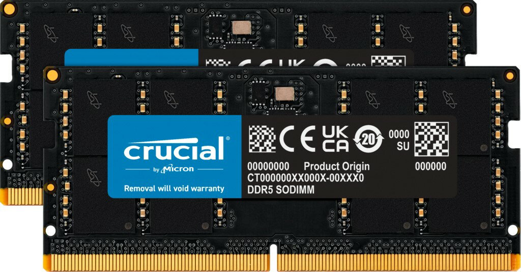 crucial ノートPC用増設メモリ 64GB(32GBx2枚)DDR5 5200MT/s(PC5-41600)CL42 SODIMM 262pin CT2K32G52C42S5