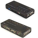 4ポートUSB接続KVMスイッチ(オーディオ対応/ケーブル付属) 4台用PCパソコン/CPU切替器(ブラック) 解像度2048x1536 SV411KUSB(2)