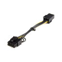 PCI Express電源6ピン - 8ピン変換アダプタケーブル 8ピン補助電源コネクタを必要とするグラフィックカードに対応 6ピン (メス) / 8ピン (オス) PCIEX68ADAP(2)