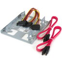 2.5インチ - 3.5インチHDD変換マウンタ 2台同時取付け可能 SATA SSD/HDD対応3.5インチベイ取付け用ブラケット SATAデータ・電源ケーブル同梱 BRACKET25X2