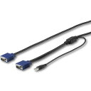 パソコン自動切替器専用KVMケーブル 1.8m StarTech.comラックマウント対応KVMコンソールドロワー用 VGA/USB接続CPU切替器ケーブル RKCONSUV6(2)
