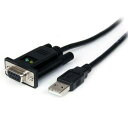 StarTech.com 1ポートUSB-ヌルモデムRS232Cシリアル変換ケーブル(クロスケーブル) 1x USB A オスー1x DB-9(D-Sub 9ピン) メス FTDIチップセット使用 ICUSB232FTN