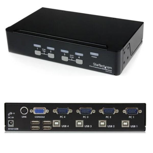 Other - StarTech.com プロ仕様 4ポートシングルVGAディスプレイ対応USB接続KVMスイッチ / PCパソコンCPU切替器 4ポートUSBハブ内蔵 SV431USB