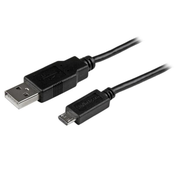 StarTech.com 充電/同期用 USB - Micro USBスリムケーブル(91cm) スマートフォン&タブレット対応 A - Micro B(オス/オス)マイクロUSB充電ケーブル USBAUB3BK