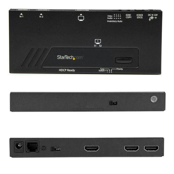 StarTech.com 21HDMIǥץ쥤ش/쥯 4K 2x1 HDMIå ®ưصǽդ ꥢ륳ȥ VS221HD4KA