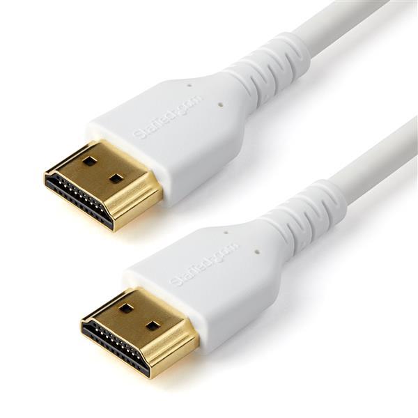 StarTech.com プレミアムハイスピードHDMIケーブル 2m ホワイト Premium HDMI cable規格認証 HDMI 2.0準拠 イーサネット対応 4K/60Hz RHDMM2MPW