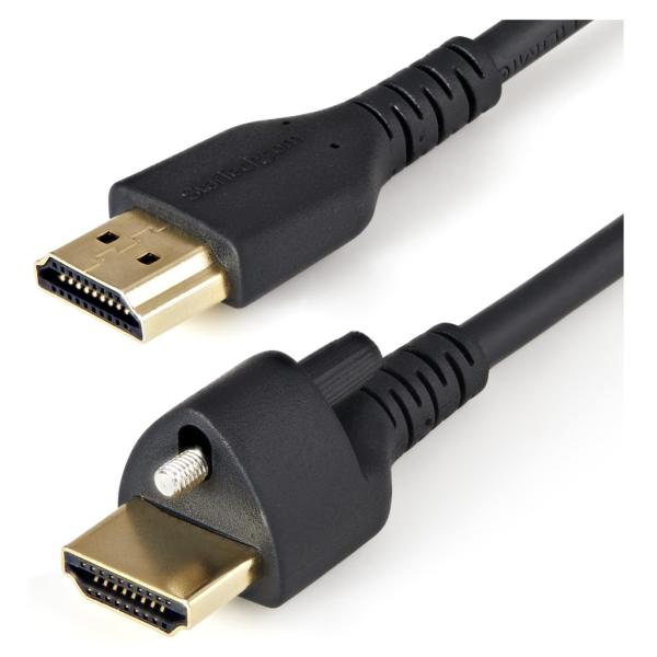 StarTech.com イーサネット対応ハイスピードHDMIケーブル 1m/ネジ留め機構搭載/HDMI 2.0規格準拠/4K 60Hz/HDR対応/HDMI[オス]-HDMI[オス] HDMM1MLS