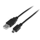 StarTech.com ミニUSB変換ケーブル 2m/USB-A(4ピン オス)-ミニ USB(5ピン オス)/USB mini-B ケーブル USB2HABM2M