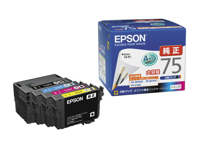 EPSON ���ץ��� �ڥ᡼���������ʡ� PX-M741F/M740F/S740�� �����̥��󥯥����ȥ�å� 4���ѥå� IC4CL75