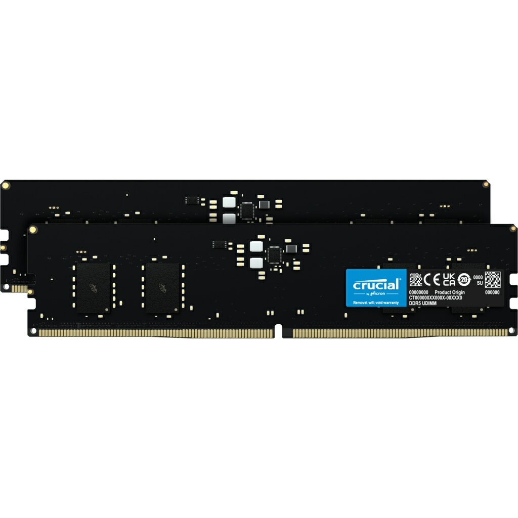 Crucial fXNgbvp݃ 16GB(8GBx2) DDR5 4800MT/s(PC5-38400) CL40 UDIMM 288pin CT2K8G48C40U5