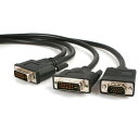 StarTech.com 1.8m DVI-I (オス)-DVI-D (オス) VGA (オス) スプリット2分岐ケーブル ブラック DVIVGAYMM6