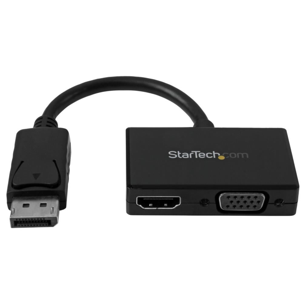 トラベルAVアダプタ ツーインワン (2-in-1) DisplayPort(ディスプレイポート) - HDMI/ VGA変換アダプタ DP2HDVGA