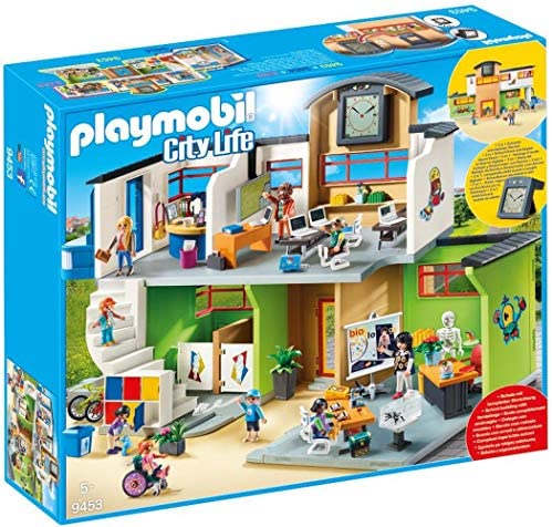 プレイモービル Playmobil 9453 City Furnished School Building Digital Clock