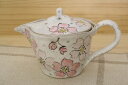 日本製 粉引色桜ポット 急須 陶器 花柄 レトロ かわいい おしゃれ レディース 女の子 贈り物 ギフト プレゼント 記念品(3)