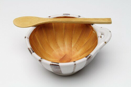 日本製 錆十草 ヘラ付納豆鉢（大） お皿 瀬戸焼 小鉢 小皿