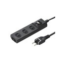 火災予防安全タップ 2P 4個口 1m ホコリ防止シャッター付 集中スイッチ付 ブラック TAP−TSH41SWBKN
