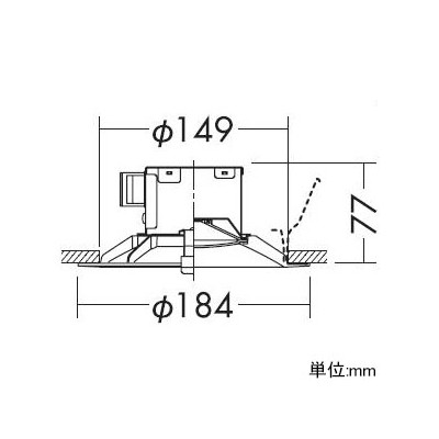 LEDベースダウンライト　高気密SB形　非調光タイプ　電球色　白熱灯60Wタイプ　防滴形　ホワイト　DDL−5108YW 敬老の日