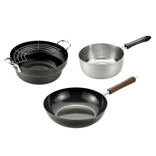 鉄製 炒め鍋 27cm 天ぷら鍋 24cm ステンレス製 雪平鍋 調理器具 ナベ 国産 燕熟の技 日本製 鍋セット 20cm IH対応 天ぷら用 なべ