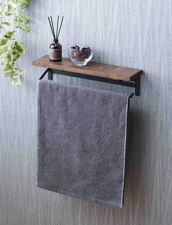 タオルハンガー アイアン 棚 タオル掛け 飾り棚 キッチン トイレ 洗面所 シェルフ ディスプレイ 雑貨 ..