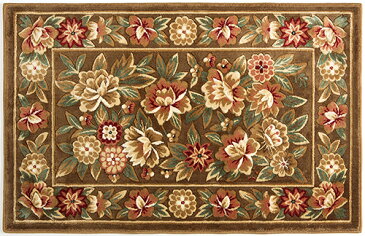 玄関マット 50×80cm 花柄シルクタッチウィルトン織 マットS おしゃれ 北欧 エスニック 高級感 カービング加工 シルク調 アンティーク モダン グリーン モカ