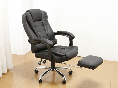 プレジデントリクライニングチェア フットレスト付き キャスター付き 社長椅子 肘置き 肘掛け アームチェア アームレスト 高級感 かっこいい 男前 高さ調整 パ...