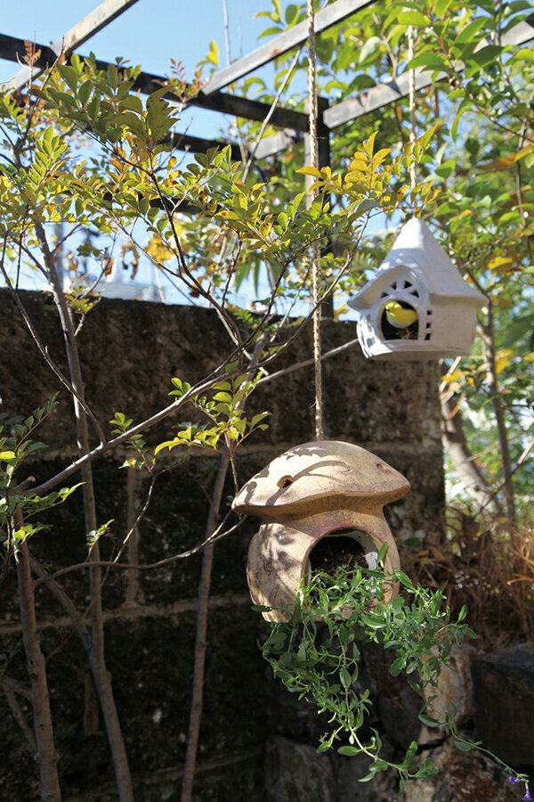 ハンギングハウス キノコB ガーデンアクセサリー オーナメント オブジェ インテリア 雑貨 鳥小屋 リス アンティーク おしゃれ