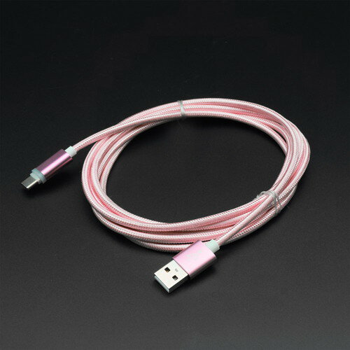 送料無料 Type-C充電おしらせケーブル 2m ピンク コネクターのLEDが変化 送料無料 Type-C充電おしらせケーブル 2m ピンク コネクターのLEDが変化