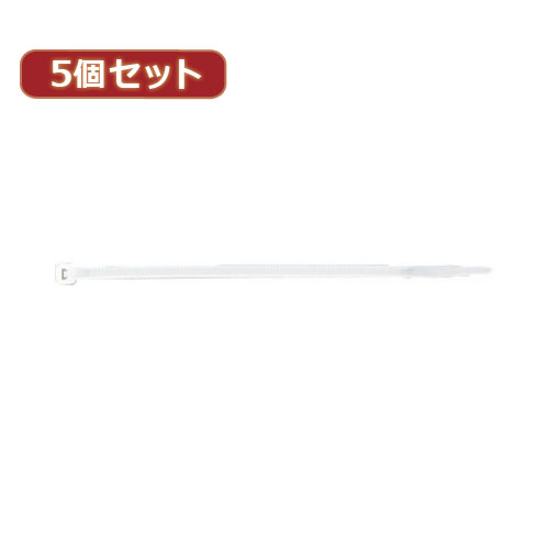 送料無料 YAZAWA 5個セット束ねるバンド 100mm 白 110本入 FTC100W110X5