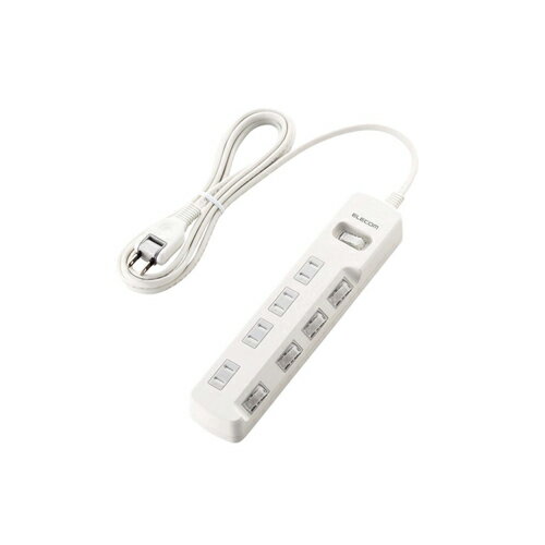 送料無料 エレコム 一括&個別スイッチ付　雷ガードタップ T-K8A-2425WH