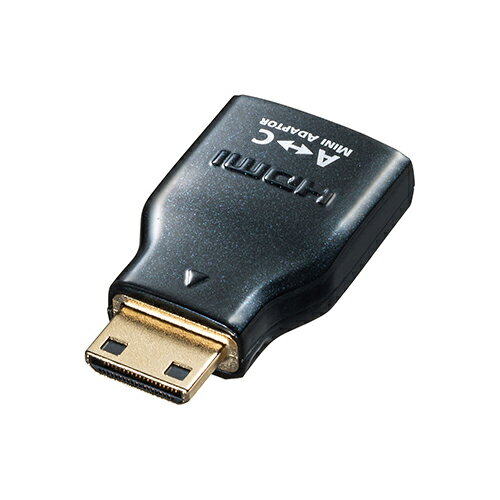 HDMIオスコネクタを　ミニHDMIオスコネクタに変換するアダプタ●HDMIケーブルをデジカメなどのミニHDMI(HDMIタイプC)端子に変換するアダプタ 専用のミニHDMIケーブルがなくても、お手持ちの標準HDMIケーブルと本製品でデ ジカメ・タブレットなどとテレビを接続できます。外出先などで撮影したデジカメのハイ ビジョン映像と音声をケーブルとアダプタだけでテレビに出力することができます。■コネクタ形状:HDMIミニオス-HDMIメス(HDMIタイプCオス-HDMIタイプAメス) ■金メッキPin ■金メッキSHELL