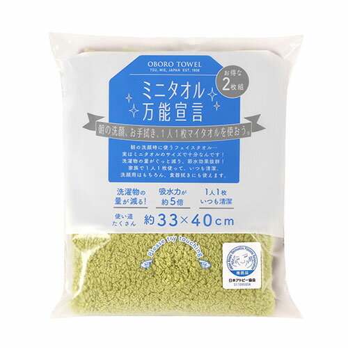 送料無料 本多タオル ミニタオル万能宣言 おぼろタオル ハンドタオル2枚組　ナチュラル系 BN-NAT