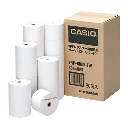 送料無料 カシオ計算機 サーマルロールペーパー 58mm 80mm 感熱紙 1箱 20個入 TRP-5880-TW 父の日 母の日