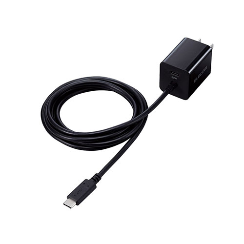 送料無料 エレコム USB Power Delivery 20W AC充電器(C×1+Cケーブル一体) MPA-ACCP37BK 父の日 母の日