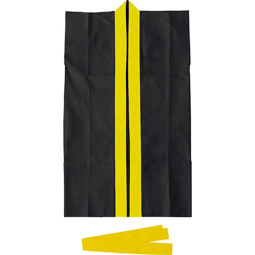 送料無料 【20個セット】 ARTEC ロングハッピ不織布 S(ハチマキ付)黒(黄襟) ATC2381X20 送料無料 【20個セット】 ARTEC ロングハッピ不織布 S(ハチマキ付)黒(黄襟) ATC2381X20