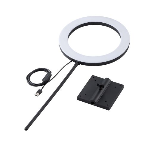 エレコム VESA穴リングライト(26cm/VESAマウント付き) DE-L07BK