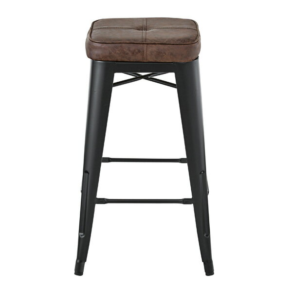 ハイスツール 腰掛け スチール レザー スタッキングスツール イス 椅子 チェアー オットマン 玄関 キッチン 台所 リビング コンパクト レトロ モダン 北欧 ブルックリン 西海岸 男前 インテリア おしゃれ シンプル アンティーク 姫系 カントリー かわいい 高級感 ブラウン [3]