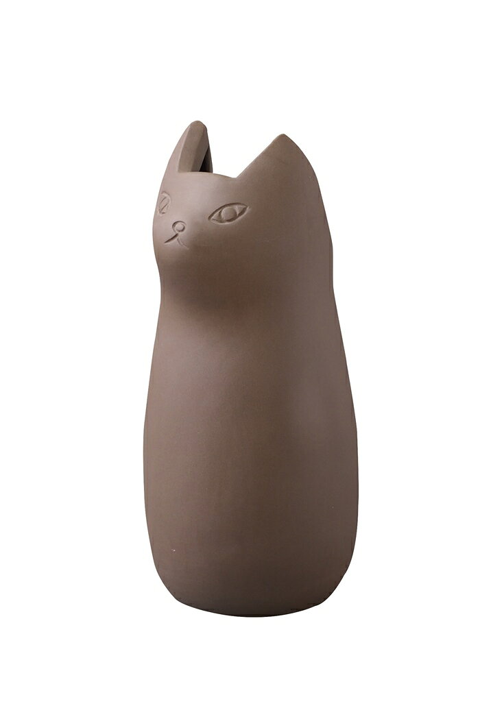 China Products - 傘立て ブラウン 陶器 ねこ かわいい おしゃれ キャット 傘置き 傘入れ 猫 インテリア アクセント アンティーク モダン 置物 スリム ミニサイズ