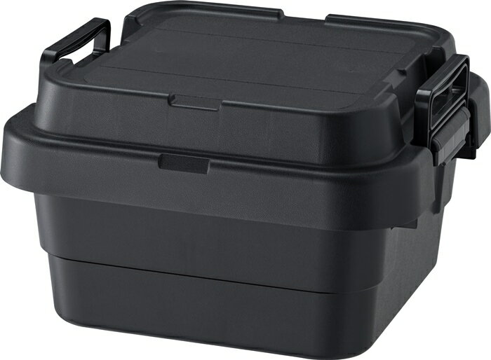 トランクカーゴS蓋 18L LOW TYPE ブラック コンテナボックス トランクボックス キッチン収納 収納用品 収納家具 収納ケース プラスチック アウトドア 車載 積み重ね 押し入れ収納 クローゼット