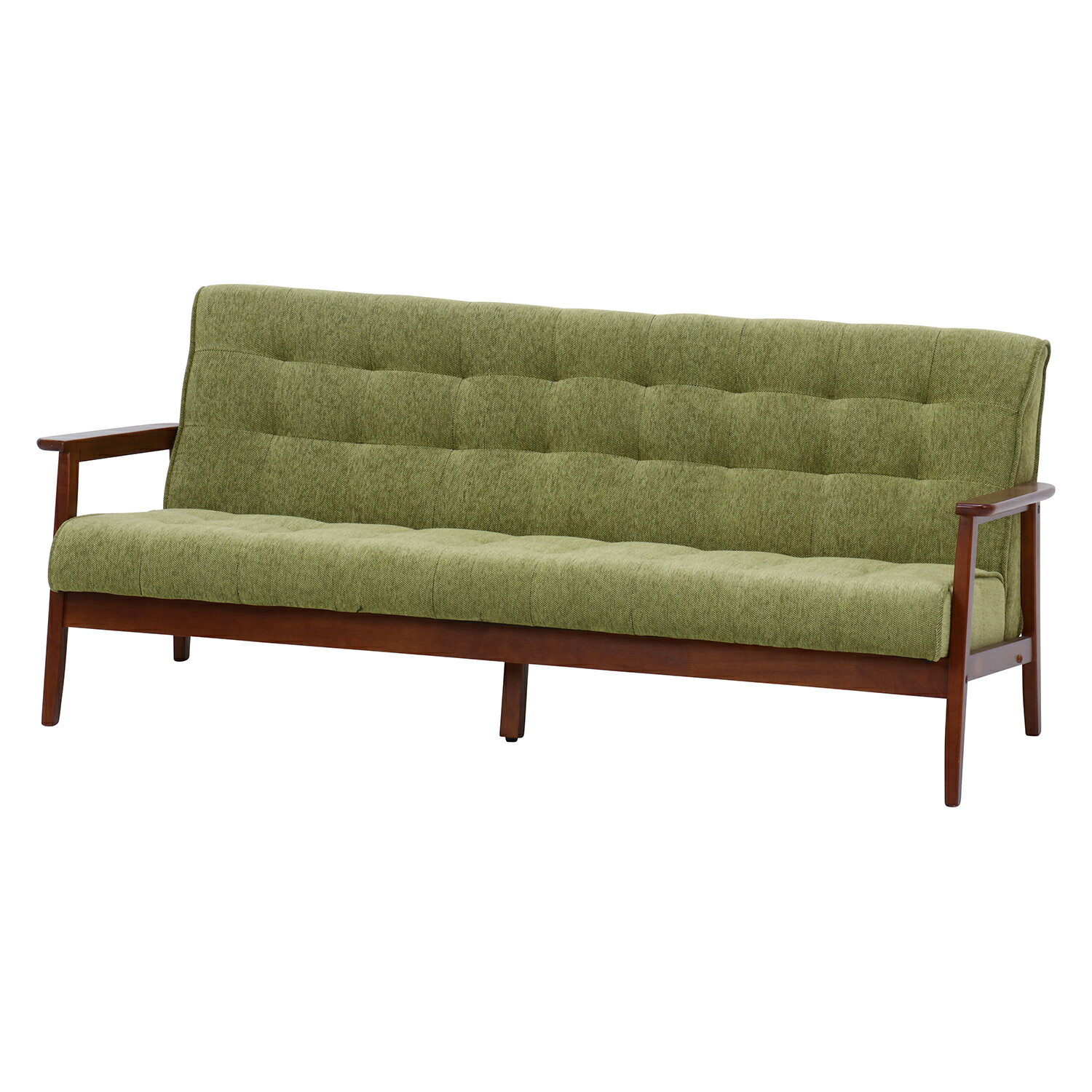 送料無料 ファブリックソファー フレンズ 木製 ソファー 幅170cm 3人掛け 3人掛け 肘付き リビングソファー 西海岸 シンプル 北欧 おしゃれ かわいい グリーン