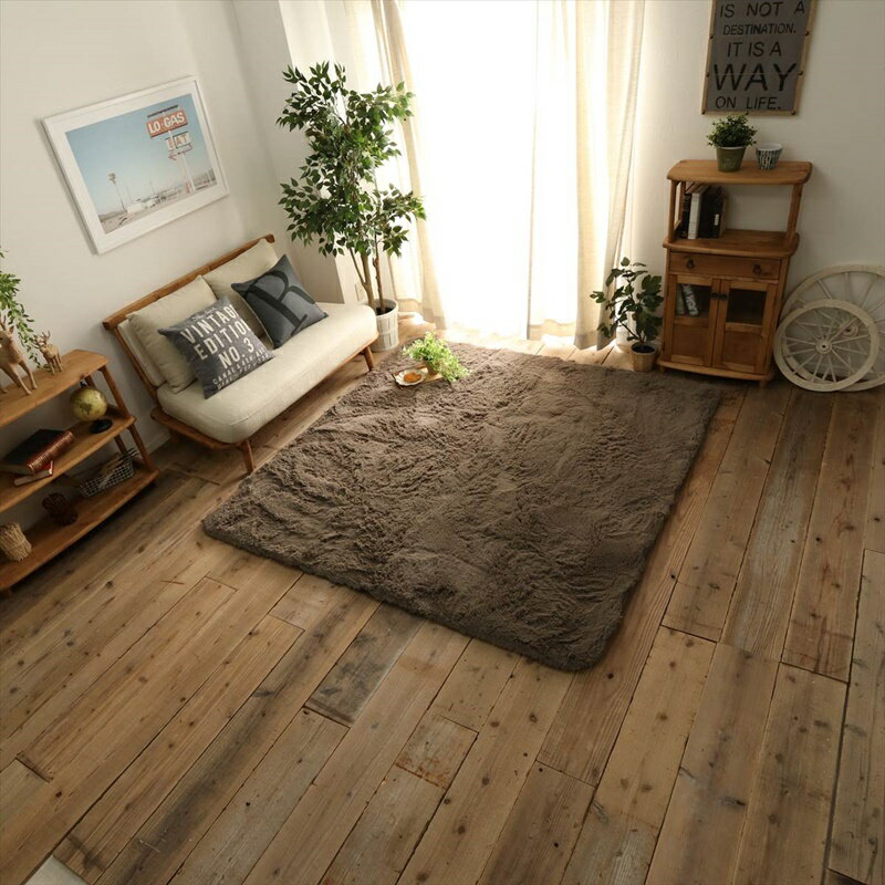 190x240cm ロングシャギーウレタンラグ極厚 GY